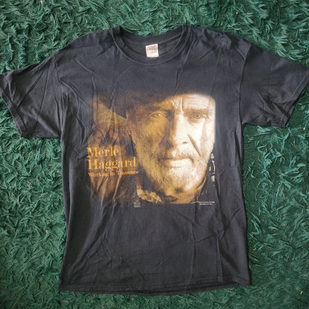 Vintage Merle Haggard Working in Tennessee Tour Tee Shirt Large USA